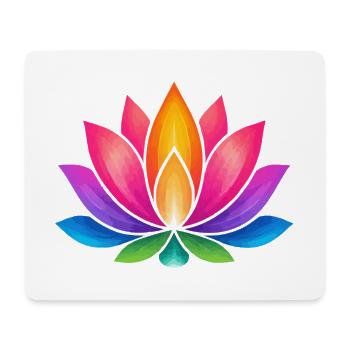Leuchtende Lotusblüte Farbexplosion - Mousepad (Querformat) - Weiß - Vorne