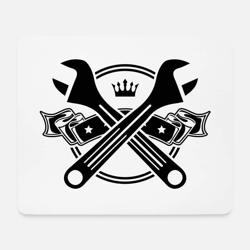 schraubenschlüssel icon symbol - Mousepad (Querformat) - Weiß