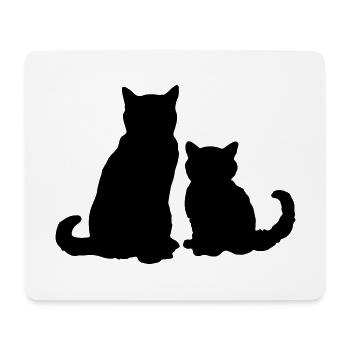 Zwei Katzen two cats - Mousepad (Querformat) - Weiß - Vorne