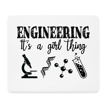 Ingenieurwesen Es ist eine Mädchensache Wissenschaftlerin Mädchen - Mousepad (Querformat) - Weiß - Vorne