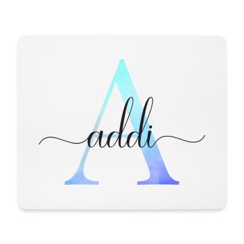 A| Monogramme | Nom | Addi | Aquarelle - Tapis de souris (format paysage) - blanc - Devant