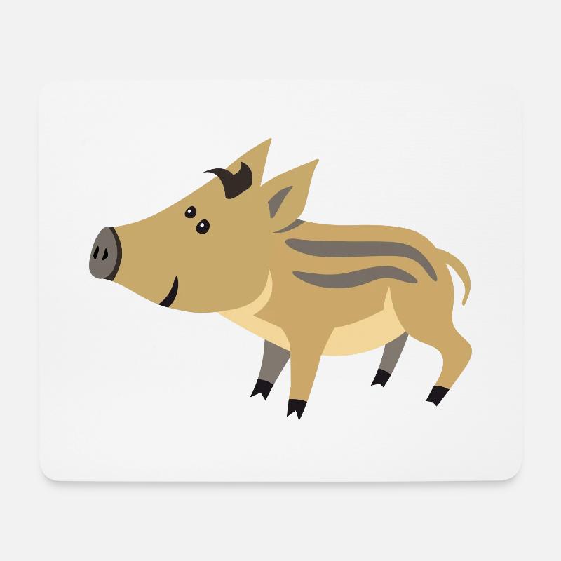 Süßes Wildschwein Baby – niedliche Illustration - Mousepad (Querformat) - Weiß
