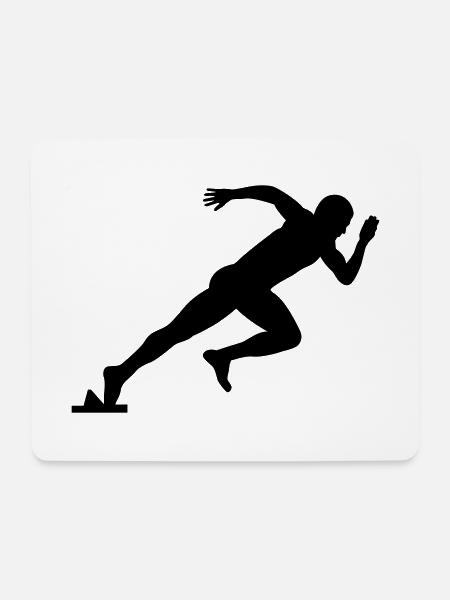 Sprint Läufer - Mousepad (Querformat) - Weiß
