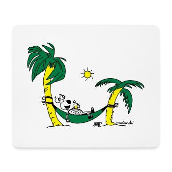 Matrechi frissonne sur la balançoire du palmier - Tapis de souris (format paysage) - blanc - Devant