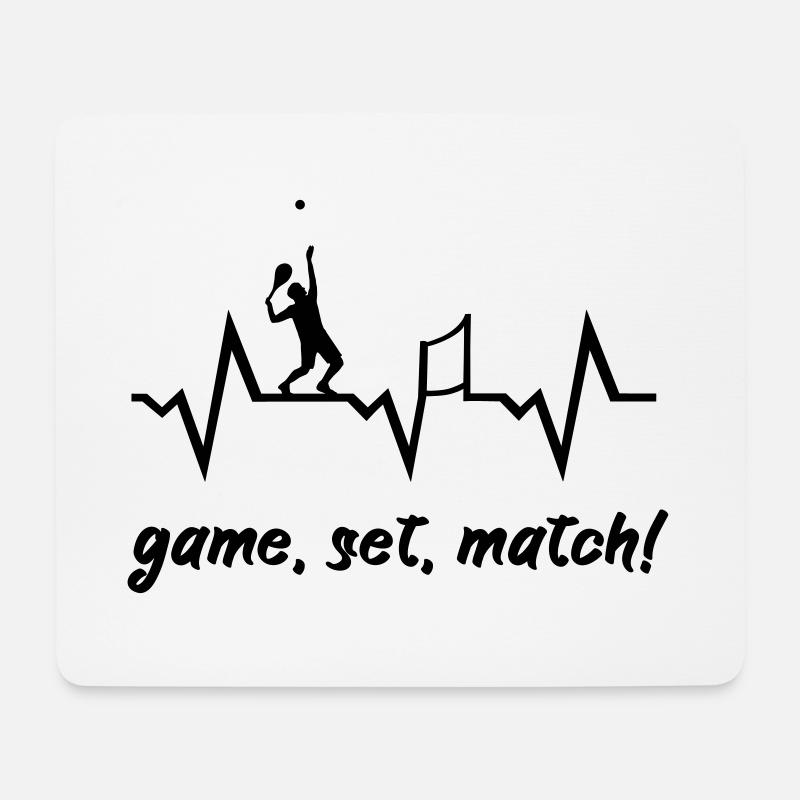 Tennis Puls Herzschlag - Mousepad (Querformat) - Weiß