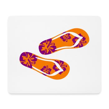 Tongs hawaïennes tongs violettes vacances d'été - Tapis de souris (format paysage) - blanc - Devant
