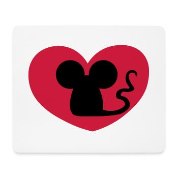 Mouse in love / Mouse in love / souris amoureuse - Mouse Pad (horizontal) - white - Front
