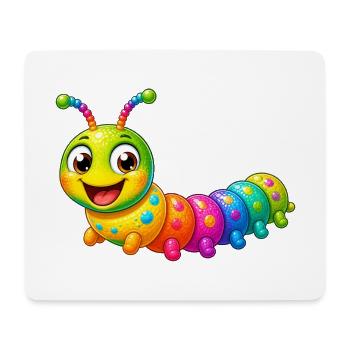 Colorful Caterpillar Cartoon Funny Animal - Mouse Pad (horizontal) - white - Front