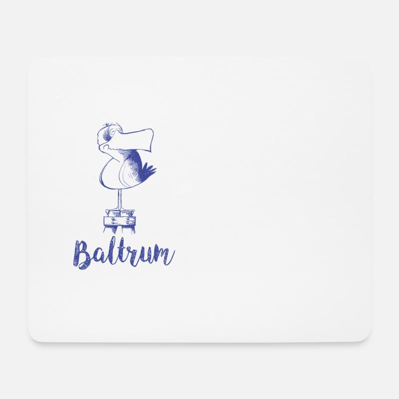 Baltrum Moewe - Mousepad (Querformat) - Weiß