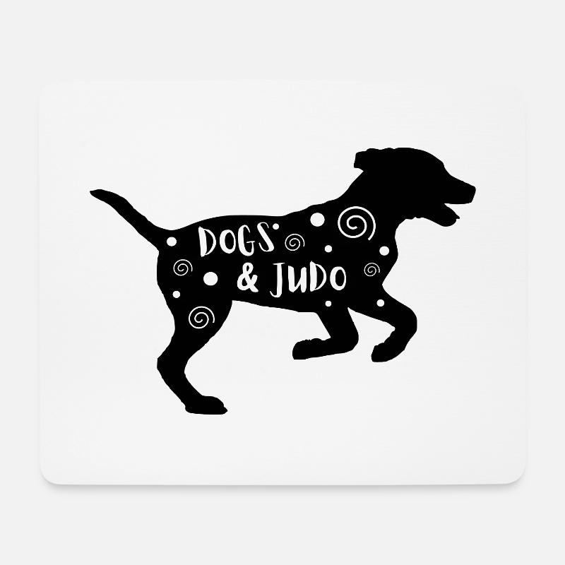 Chiens & Judo. - Tapis de souris (format paysage) - blanc