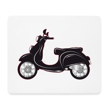 Ein schwarzer Motorroller mit farbigem Rand - Mousepad (Querformat) - Weiß - Vorne