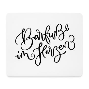 Barfuß im Herzen - Mousepad (Querformat) - Weiß - Vorne