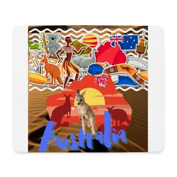 Australie, Kangourou. - Tapis de souris (format paysage) - blanc - Devant