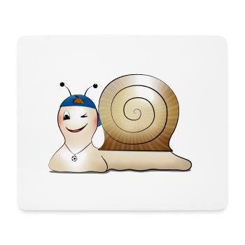 Nicki Schneck zwinkert cool - Mousepad (Querformat) - Weiß - Vorne