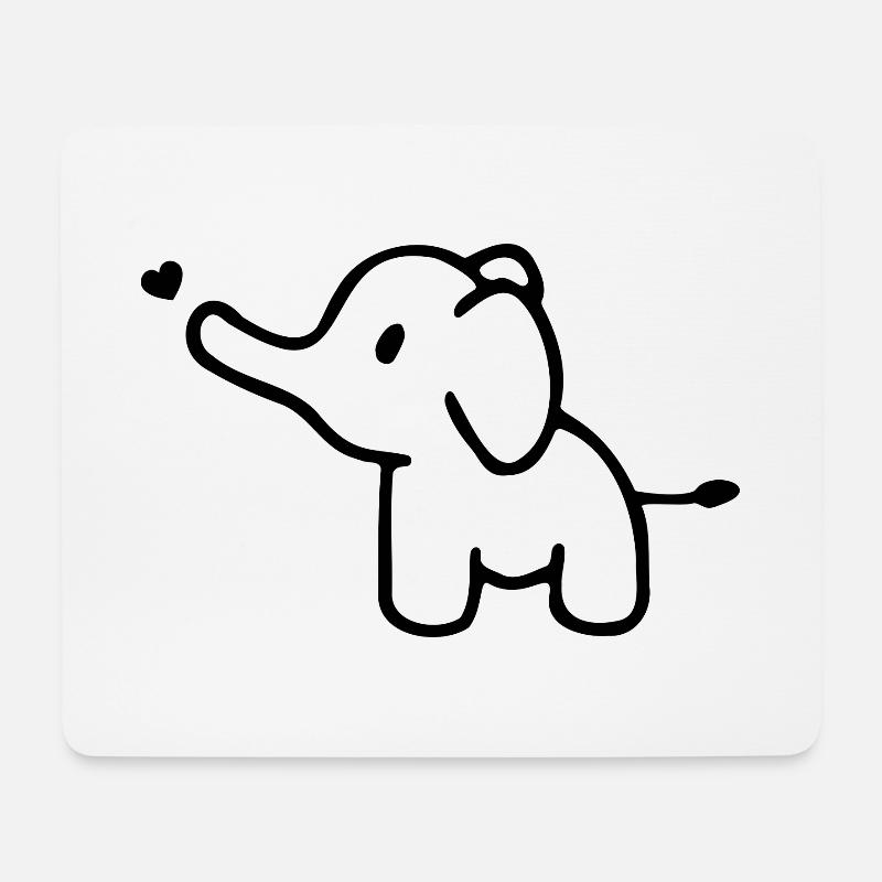 ELEFANT TIER DICKHÄUTER RÜSSEL ZOO BABY LIEBE HERZ - Mousepad (Querformat) - Weiß