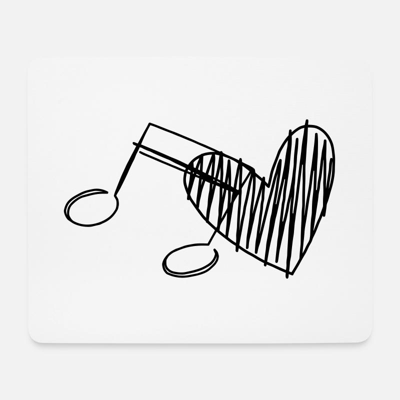 Musikliebhaber Musik Note Herz - Mousepad (Querformat) - Weiß
