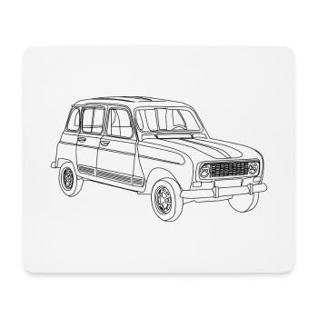 La 4L - Tapis de souris (format paysage) - blanc - Devant