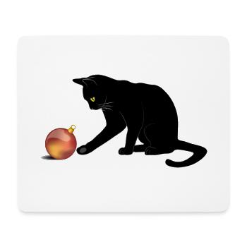 Meowy Weihnachtskatzenliebhaber - Mousepad (Querformat) - Weiß - Vorne