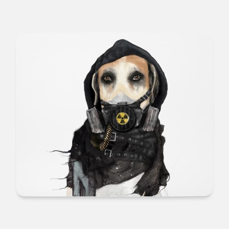 Postapokalyptischer Hund - Mousepad (Querformat) - Weiß