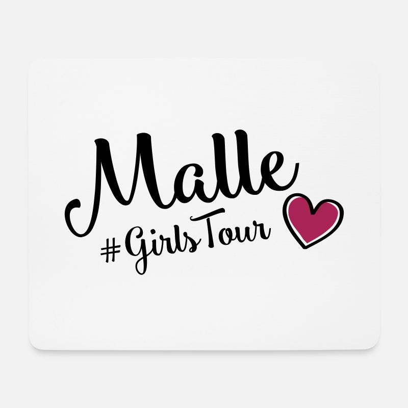 malle girls tour herz - Mousepad (Querformat) - Weiß