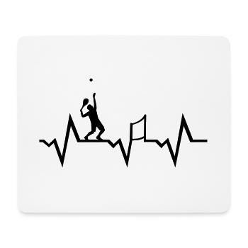 Tennis heartbeat - Mouse Pad (horizontal) - white - Front