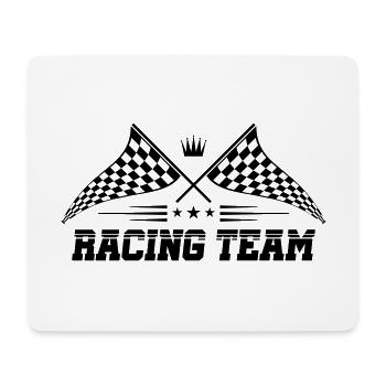 racing team flag icon logo - Mouse Pad (horizontal) - white - Front