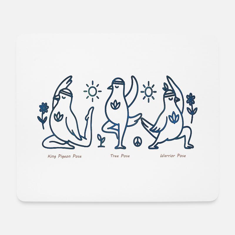 Drei Pinguine im Yoga Boho Peace - Mousepad (Querformat) - Weiß
