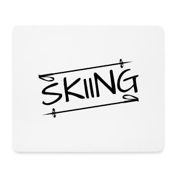 skiing - Mousepad (Querformat) - Weiß - Vorne