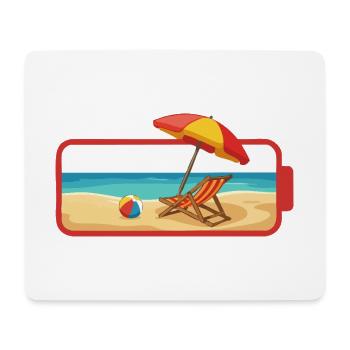 Sommer-Strandschirmstuhl - Mousepad (Querformat) - Weiß - Vorne