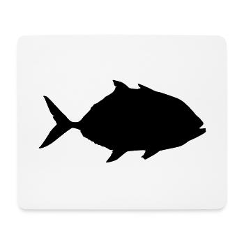 fish piranha silhouette symbol - Mouse Pad (horizontal) - white - Front