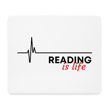 La lecture, c’est la vie - Tapis de souris (format paysage) - blanc - Devant