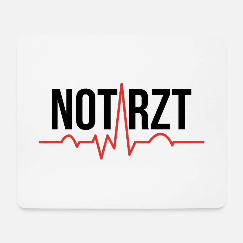 Notarzt puls Geschenk Krankenwagen Medizin - Mousepad (Querformat) - Weiß