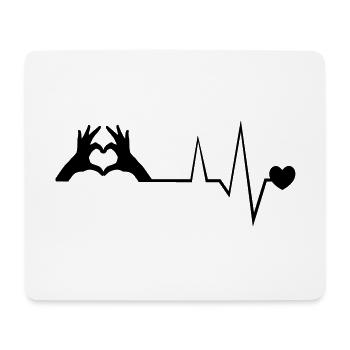 herzschlag hand puls symbol - Tapis de souris (format paysage) - blanc - Devant