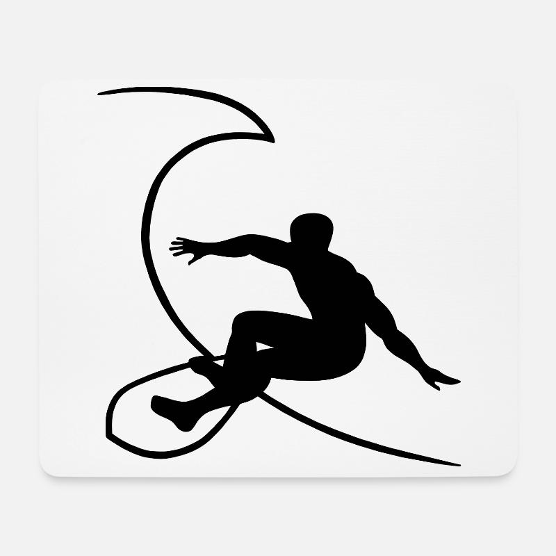 Surfer1 on wave no.2 - Mouse Pad (horizontal) - white