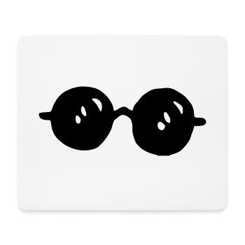 Lunettes de soleil grandes / lunettes de soleil - grandes - rondes - Tapis de souris (format paysage) - blanc - Devant