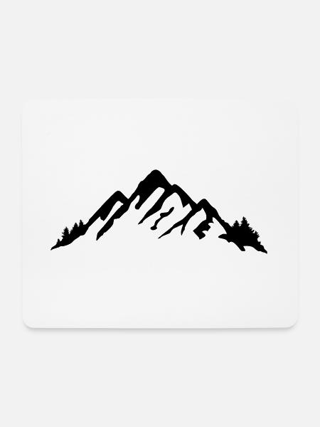 Berge und Wald, Berg - Mousepad (Querformat) - Weiß