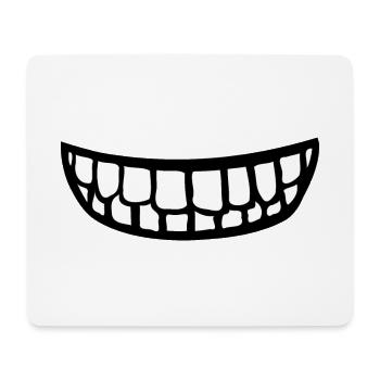 Smile Face Mask Teeth Mouth Fun Gift - Mouse Pad (horizontal) - white - Front