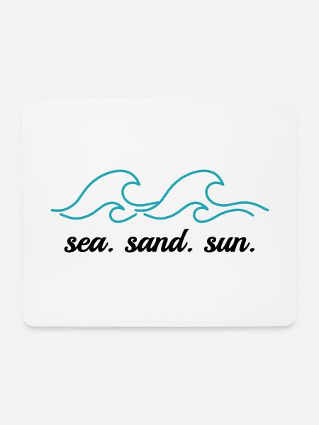 Wave Sea Sand Sun - Mousepad (Querformat) - Weiß