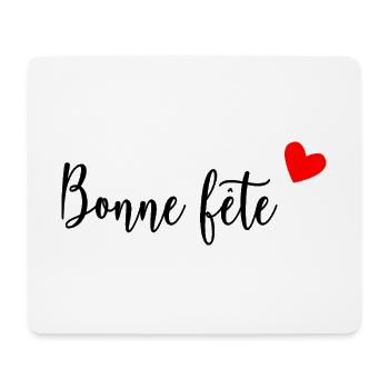 BONNE FÊTE. COEUR. BONNE FÊTE MAMAN. MAMAN - Tapis de souris (format paysage) - blanc - Devant