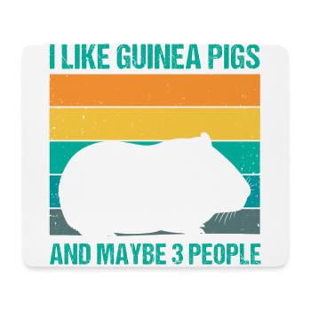 I Like Guinea Pigs And Maybe Three People Animals - Mousepad (Querformat) - Weiß - Vorne