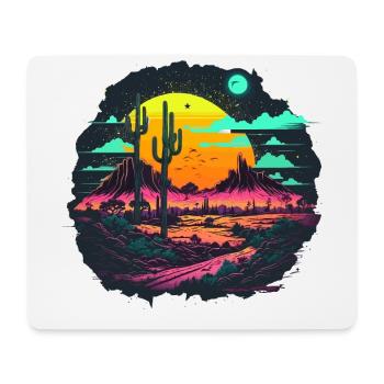 Désert de Vaporwave - Tapis de souris (format paysage) - blanc - Devant