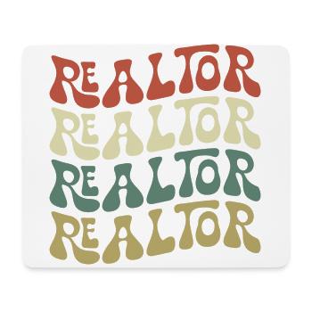 Retro Realtor Real Estate Agent Broker - Mouse Pad (horizontal) - white - Front
