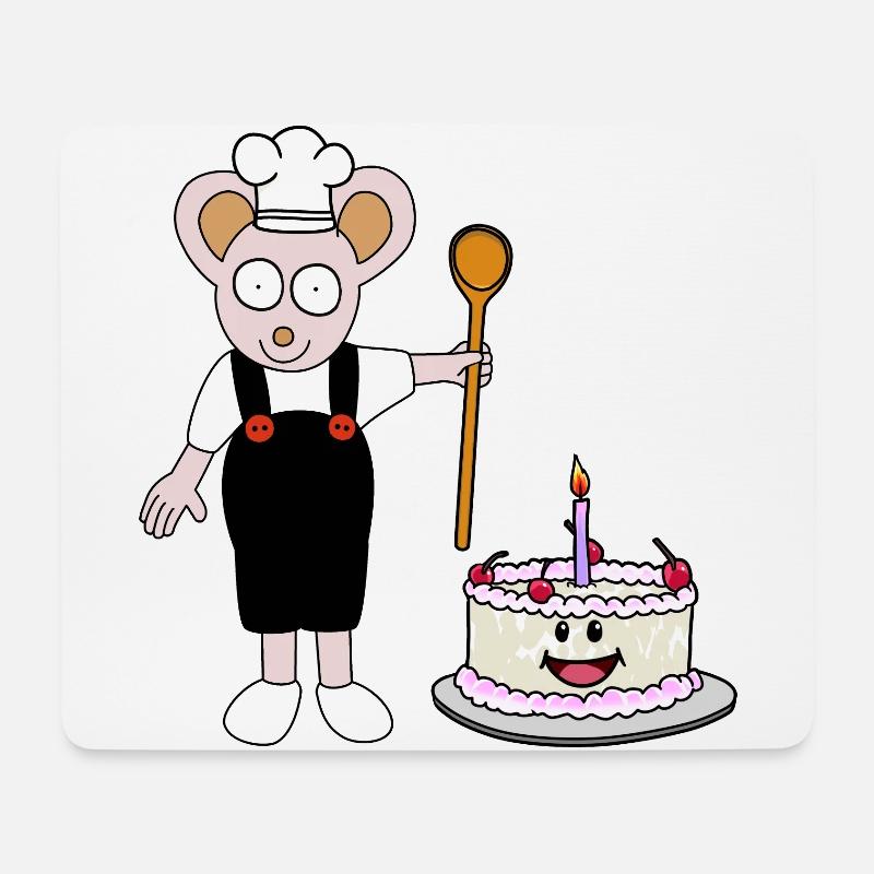 Maus Bäcker Konditor Torte Geburtstag Geschenkidee - Mousepad (Querformat) - Weiß