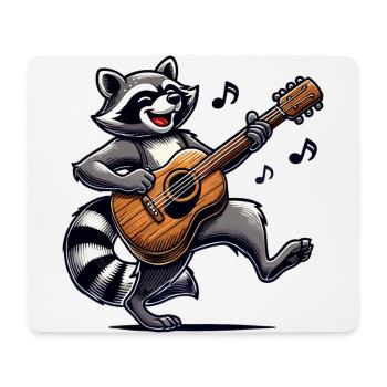 Raccoon Guitar Music - Mouse Pad (horizontal) - white - Front