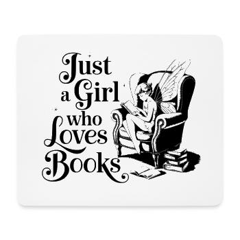 Just a Girl Who Loves Books - Mousepad (Querformat) - Weiß - Vorne