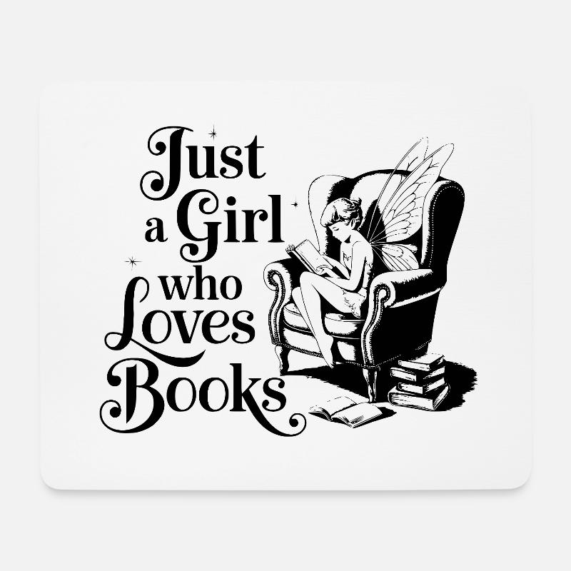 Just a Girl Who Loves Books - Mousepad (Querformat) - Weiß