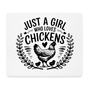 Just a Girl Who Loves Chickens - Mousepad (Querformat) - Weiß - Vorne