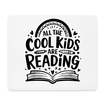 All Cool Kids Are Reading - Mousepad (Querformat) - Weiß - Vorne