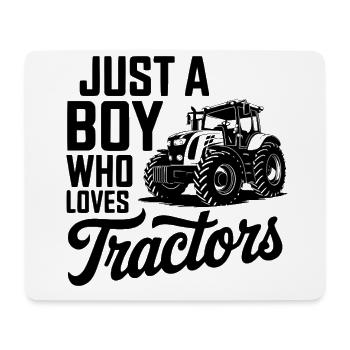 JUST A BOY WHO LOVES TRACTORS - Mouse Pad (horizontal) - white - Front