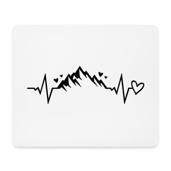 herzschlag Berge puls Symbol - Mousepad (Querformat) - Weiß - Vorne